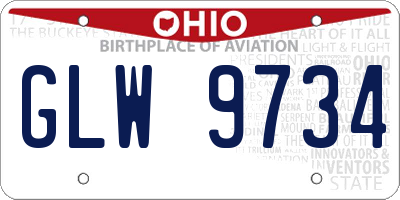 OH license plate GLW9734