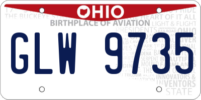 OH license plate GLW9735