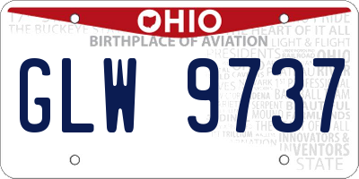 OH license plate GLW9737