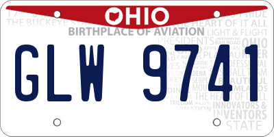 OH license plate GLW9741