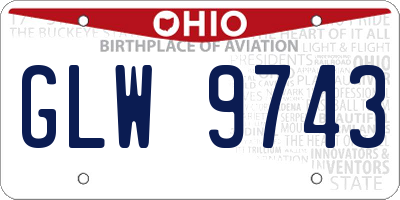 OH license plate GLW9743