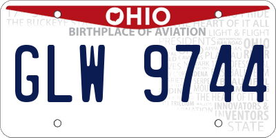 OH license plate GLW9744