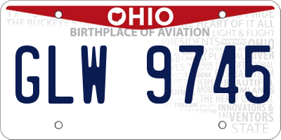 OH license plate GLW9745