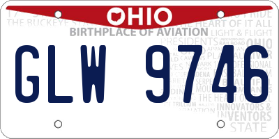 OH license plate GLW9746