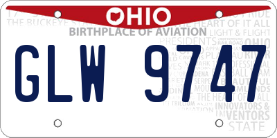 OH license plate GLW9747