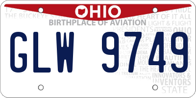 OH license plate GLW9749