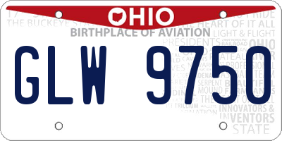 OH license plate GLW9750