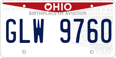 OH license plate GLW9760