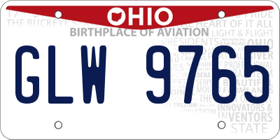 OH license plate GLW9765