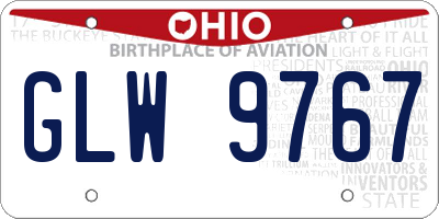 OH license plate GLW9767