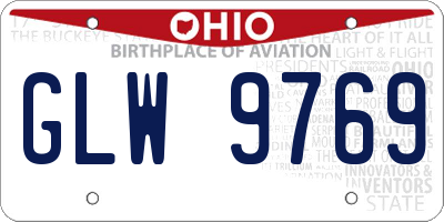 OH license plate GLW9769
