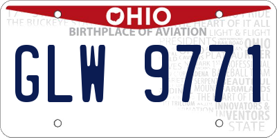 OH license plate GLW9771