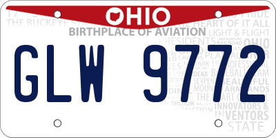 OH license plate GLW9772