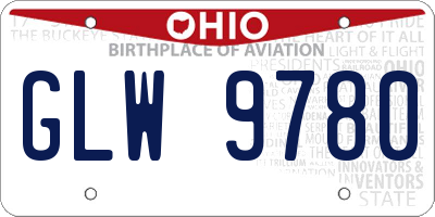 OH license plate GLW9780