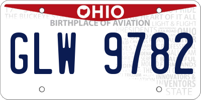 OH license plate GLW9782