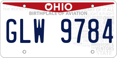 OH license plate GLW9784
