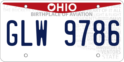 OH license plate GLW9786