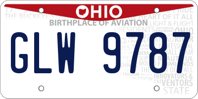 OH license plate GLW9787