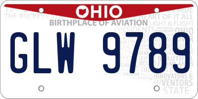 OH license plate GLW9789