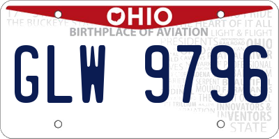 OH license plate GLW9796