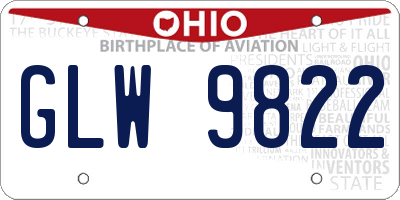 OH license plate GLW9822