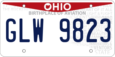 OH license plate GLW9823