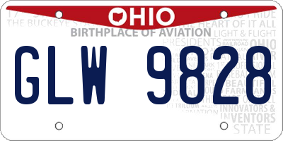 OH license plate GLW9828
