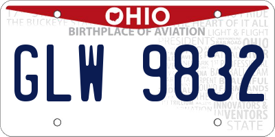 OH license plate GLW9832