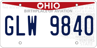 OH license plate GLW9840