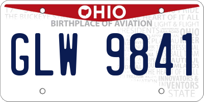 OH license plate GLW9841