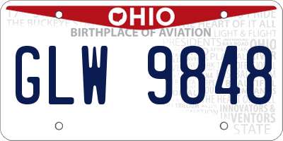 OH license plate GLW9848