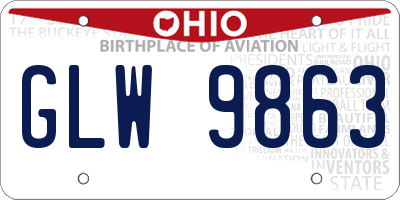 OH license plate GLW9863