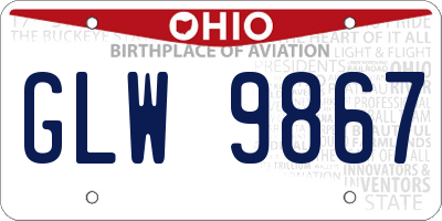 OH license plate GLW9867