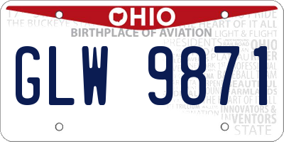 OH license plate GLW9871
