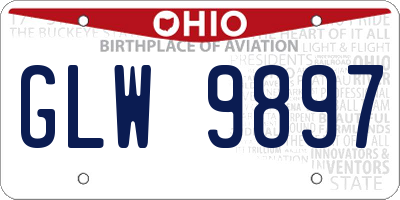 OH license plate GLW9897