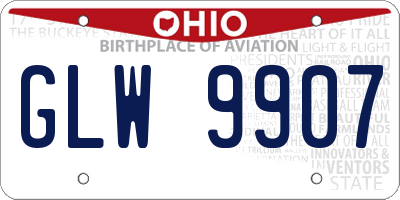 OH license plate GLW9907