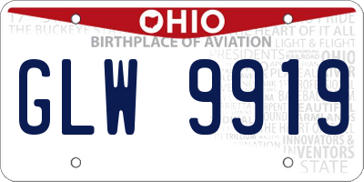 OH license plate GLW9919