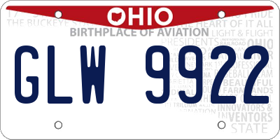 OH license plate GLW9922