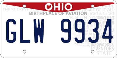 OH license plate GLW9934