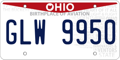 OH license plate GLW9950