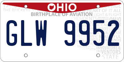 OH license plate GLW9952