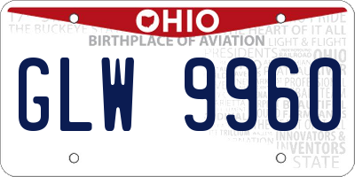 OH license plate GLW9960