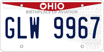 OH license plate GLW9967