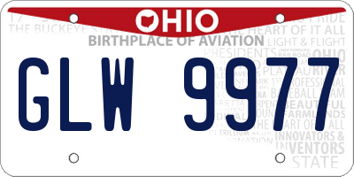 OH license plate GLW9977