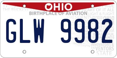 OH license plate GLW9982