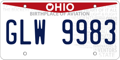 OH license plate GLW9983