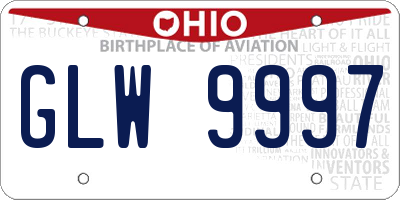 OH license plate GLW9997