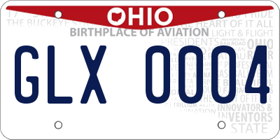 OH license plate GLX0004