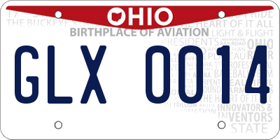 OH license plate GLX0014