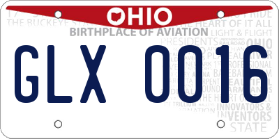 OH license plate GLX0016